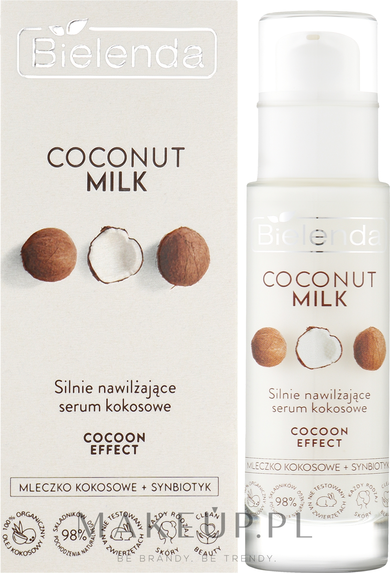 Silnie nawilżające serum kokosowe - Bielenda Coconut Milk Strongly Moisturizing Coconut Serum — Zdjęcie 30 ml