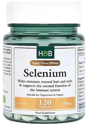 Suplement diety Selen, 200 mg, 120 szt. - Holland & Barrett Selenium 200mg — Zdjęcie N1