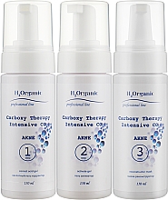 Zestaw do twarzy, przeciwtrądzikowy - H2Organic Carboxy Therapy Intensive CO2 Akne (2xgel/150ml + mask/150ml) — Zdjęcie N1