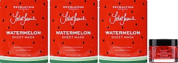 Zestaw - Revolution Skincare Jake-Jamie Winter Watermelon Colection (f/mask/50ml + f/mask/3pcs + headband/1pc + wash/cloths/3pcs) — Zdjęcie N3