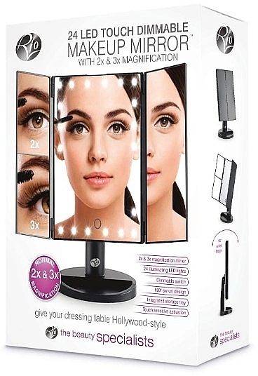 	Lustro - Rio-Beauty 24 LED Touch Dimmable 3 Way Makeup Mirror With 2 & 3x Magnification — Zdjęcie N6