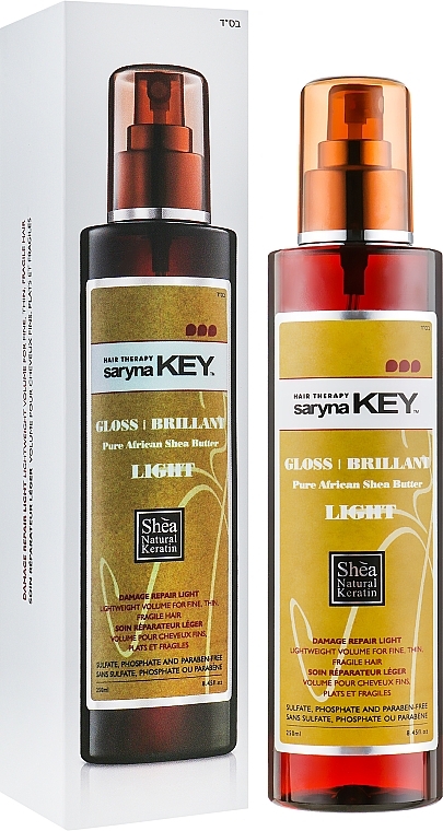 Spray nabłyszczający do włosów zniszczonych - Saryna Key Gloss Brillant Pure African Shea Butter Light — Zdjęcie N1