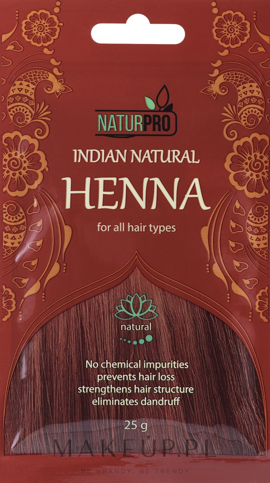 Naturalna indyjska henna do włosów - NaturPro — Zdjęcie 25 g