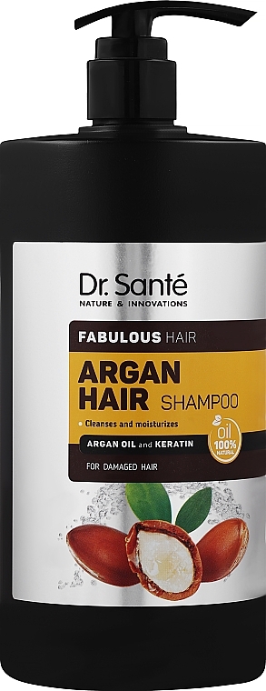 Nawilżający szampon Olej arganowy i keratyna - Dr Sante Argan Hair — Zdjęcie N3
