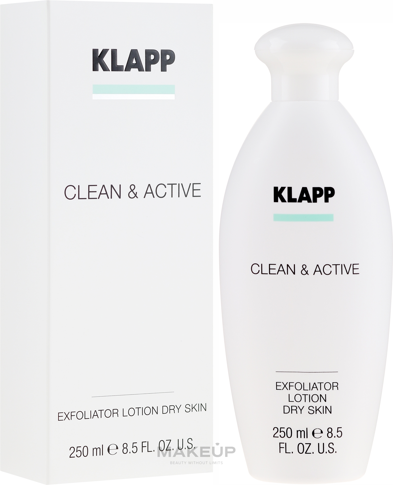 PRZECENA! Peelingujący lotion do suchej skóry ciała - Klapp Clean & Active Exfoliator Dry Skin * — Zdjęcie 250 ml