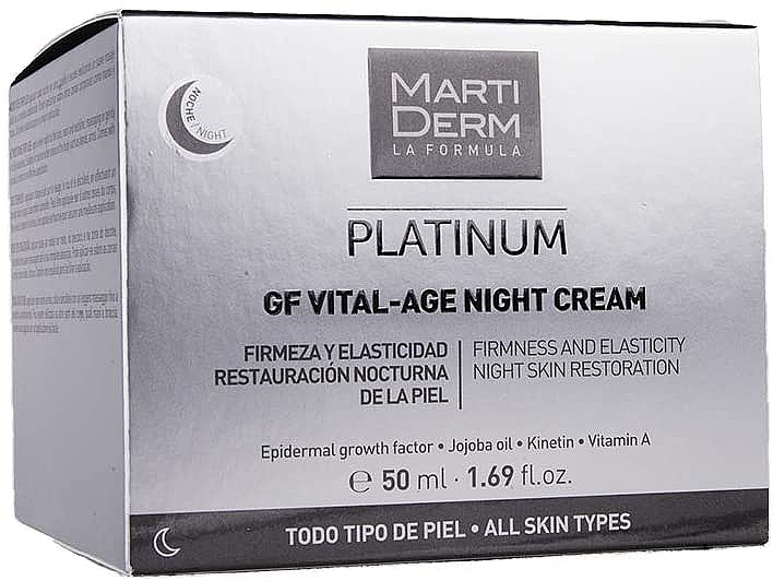 Diamentowy krem do twarzy na noc - MartiDerm Platinum Gf Vital Age Night Cream — Zdjęcie N1