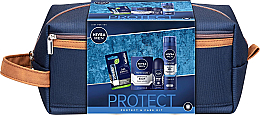 Zestaw - Nivea Men Protect & Care 2021 (ash/balm/100ml + shaving/gel/200ml + deo/50ml + lip/balm/4.8g + bag) — Zdjęcie N1