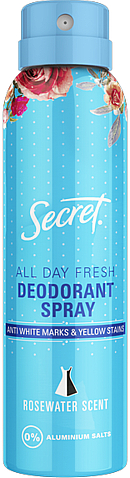 Dezodorant w sprayu z wodą różaną - Secret Rosewater Scent Deodorant Spray