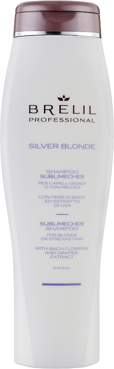 Szampon neutralizujący żółte odcienie włosów blond - Brelil Silver Blonde Sublimeches Shampoo — Zdjęcie N1