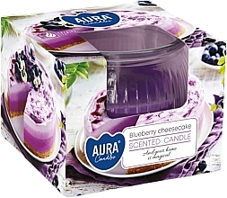 Świeca zapachowa w zaokrąglonym szkle Sernik jagodowy - Bispol Scented Candle Blueberry Cheesecake — Zdjęcie N1