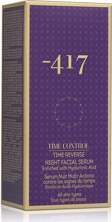 Przeciwstarzeniowe serum do twarzy na noc z kwasem hialuronowym - -417 Time Control Collection Time Reverse Night Facial Serum — Zdjęcie N3