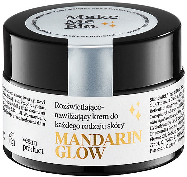 Rozświetlający i nawilżający krem ​​do twarzy - Make Me Bio Mandarin Glow — Zdjęcie N1