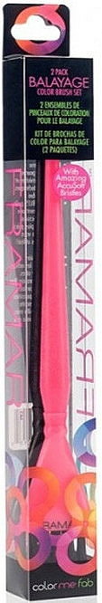 Zestaw minipędzli do balejażu Czarny i różowy - Framar Balayage Brush Set Pink & Black 2-Piece — Zdjęcie N2