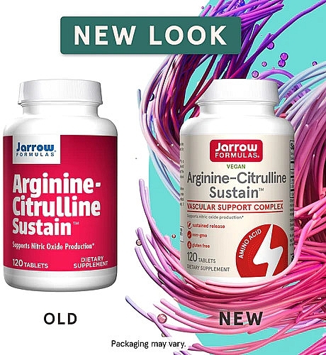 Suplement diety Arginina i cytrulina w tabletkach - Jarrow Formulas Arginine-Citrulline Sustain — Zdjęcie N2