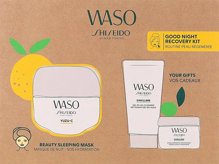 Zestaw - Shiseido (f/mask/50ml + gel-to-oil clean/30ml + f/cr/15ml)