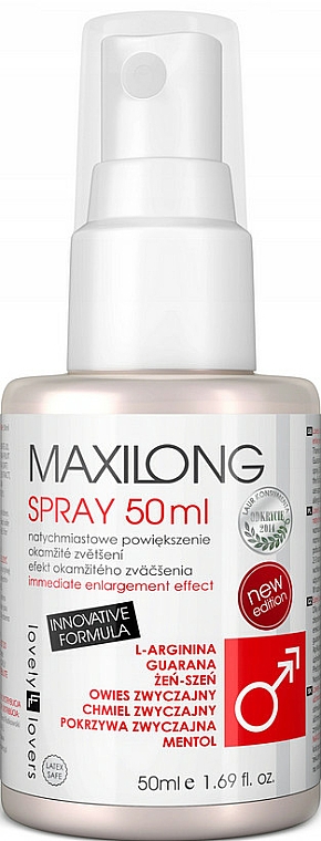 Spray na powiększenie penisa - Lovely Lovers Maxilong Spray — Zdjęcie N1