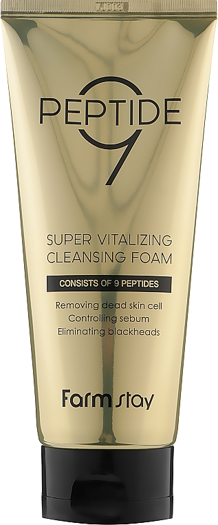 Pianka do mycia twarzy z peptydami - Farmstay Peptide 9 Super Vitalizing Cleansing Foam — Zdjęcie N1