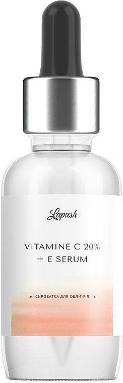 Serum do twarzy z kwasem hialuronowym i witaminą C - Lapush Vitamine C 20% + E Serum