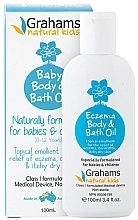 Olejek dla dzieci do ciała i kąpieli - Grahams Natural Kids Eczema Body & Bath Oil — Zdjęcie N1