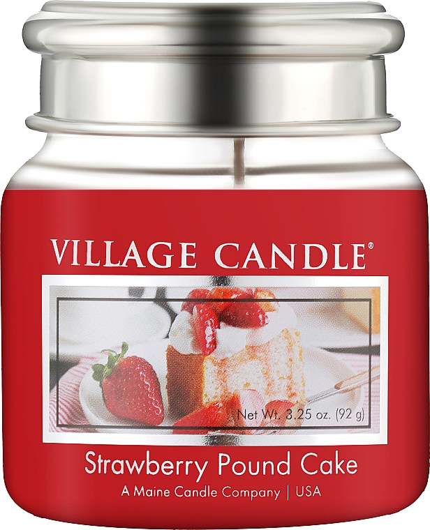 Świeca zapachowa w słoiku Truskawkowe Ciasto - Village Candle Strawberry Pound Cake — Zdjęcie N1