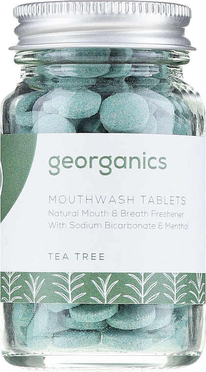 Tabletki do płukania jamy ustnej Drzewo herbaciane - Georganics Natural Mouthwash Tablets Tea Tree — Zdjęcie N2