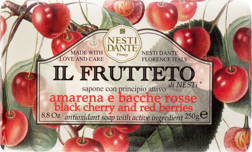 Antyoksydacyjne mydło w kostce Czarna wiśnia i czerwone jagody - Nesti Dante Il Frutteto — Zdjęcie N1