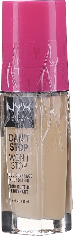 PRZECENA! Podkład do twarzy - NYX Professional Makeup Can't Stop Won't Stop Full Coverage Foundation * — Zdjęcie N3