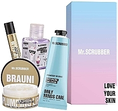 Kup Zestaw - Mr.Scrubber Sweet Brauni (lip/balm/5g + lip/scrub/50ml + h/cr/50ml + sanitizer/30ml)