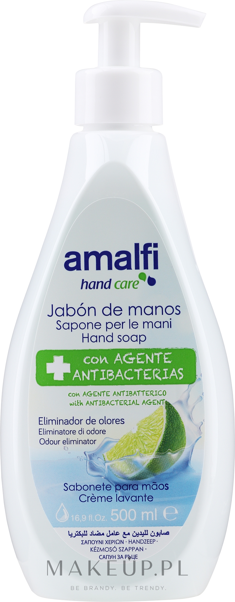 Kremowe mydło do rąk Antybakteryjne - Amalfi Cream Soap Hand — Zdjęcie 500 ml
