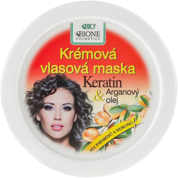 Kremowa maska do włosów - Bione Cosmetics Keratin + Argan Oil Cream Hair Mask — Zdjęcie N1