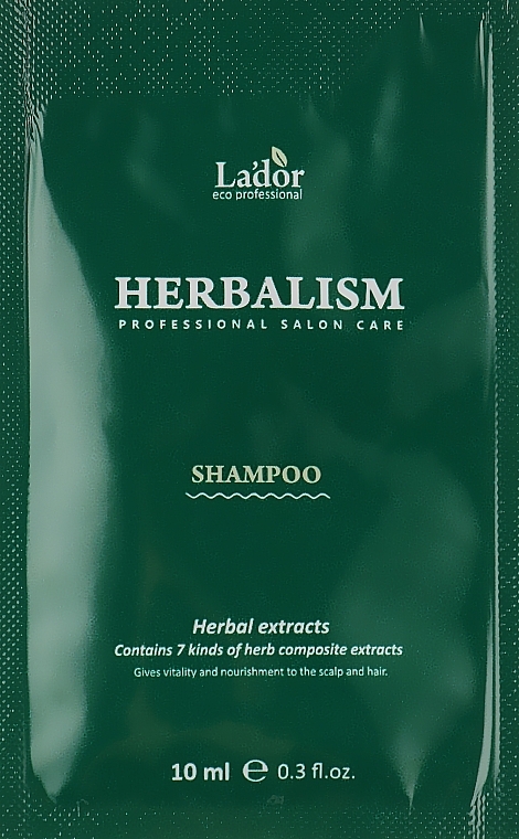 Łagodzący szampon do włosów z ekstraktami ziołowymi - La'dor Herbalism Shampoo (próbka) — Zdjęcie N1