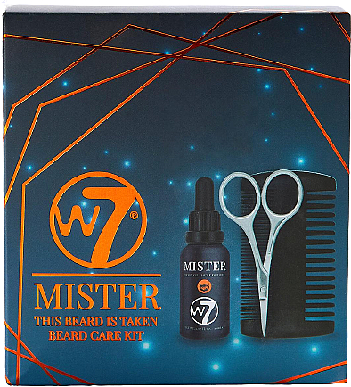 Zestaw - W7 This Beard is Taken Gift Set (bread/oil/30ml + scissors/1pcs + beard/comb/1pcs) — Zdjęcie N3