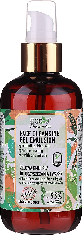 Żelowa emulsja oczyszczająca do twarzy - Eco U Face Cleansing Gel Emulsion