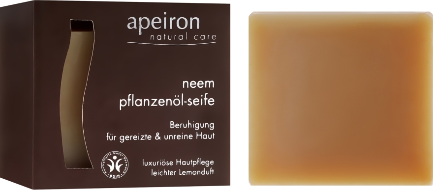 Naturalne mydło w kostce Miodla indyjska do skóry problematycznej - Apeiron Neem Plant Oil Soap — Zdjęcie N1