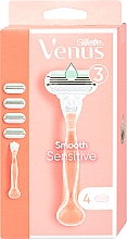 Kup Maszynka do golenia dla kobiet z 4 wymiennymi ostrzami - Gillette Venus Smooth Sensitive