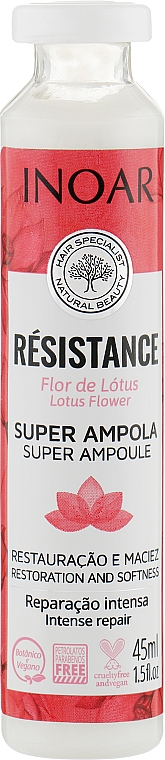 Ampułka do laminowania włosów z ekstraktem z kwiatu lotosu - Inoar Resistance Lotus Flower Super Ampoule
