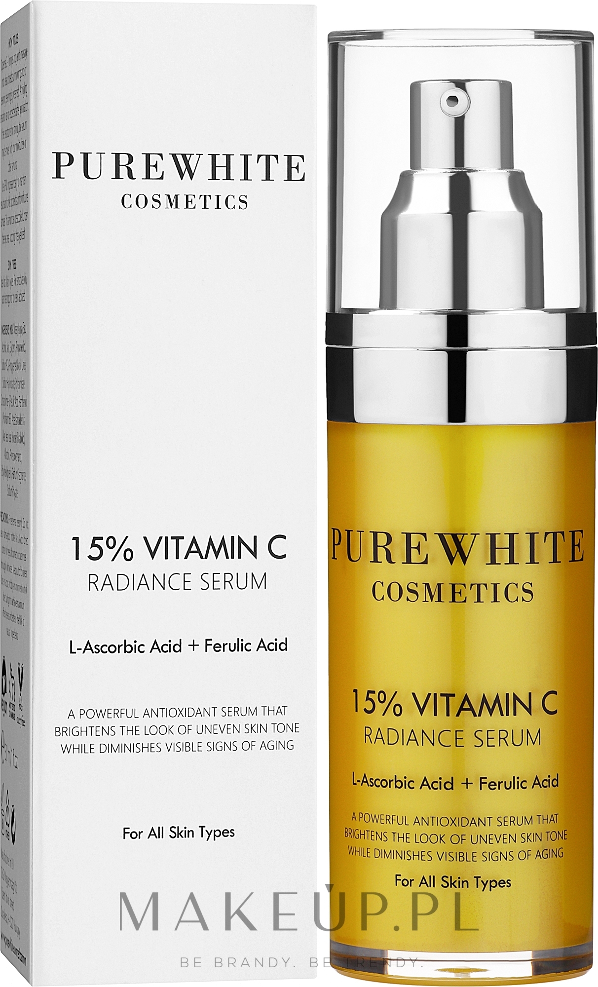 Rozświetlające serum do twarzy z witaminą C - Pure White Cosmetics 15% Vitamin C Radiance Serum — Zdjęcie 30 ml