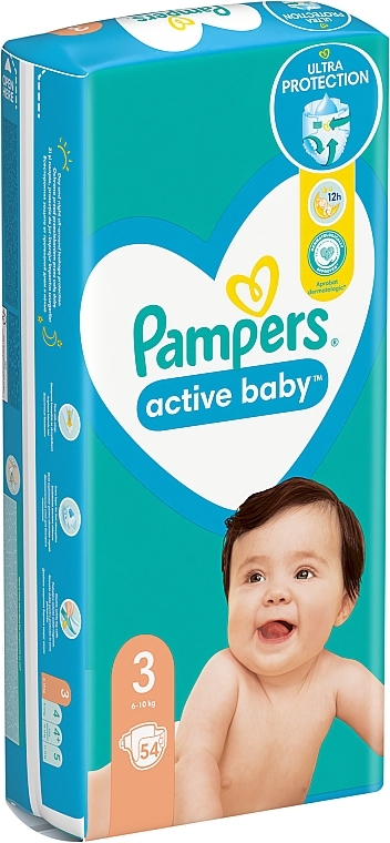 Pieluchy Active Baby 3 (6-10 kg), 54 szt. - Pampers — Zdjęcie N11