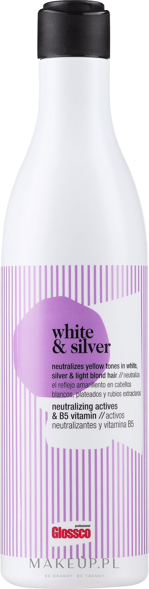 Szampon neutralizujące żółte tony na włosach siwych i blond - Glossco Treatment White & Silver Shampoo — Zdjęcie 500 ml