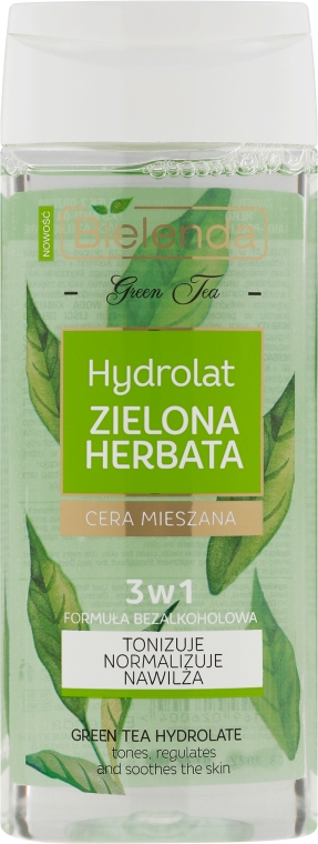 Normalizująco-matujący hydrolat 3 w 1 do cery mieszanej Zielona herbata - Bielenda Green Tea