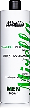 Szampon do włosów dla mężczyzn, z mentolem i olejkiem rycynowym - Mirella Professional Shampoo — Zdjęcie N2