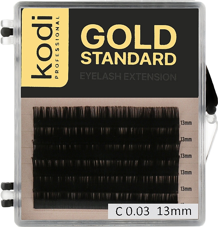 Sztuczne rzęsy Gold Standart C 0.03 (6 rzędów: 13 mm) - Kodi Professional — Zdjęcie N1