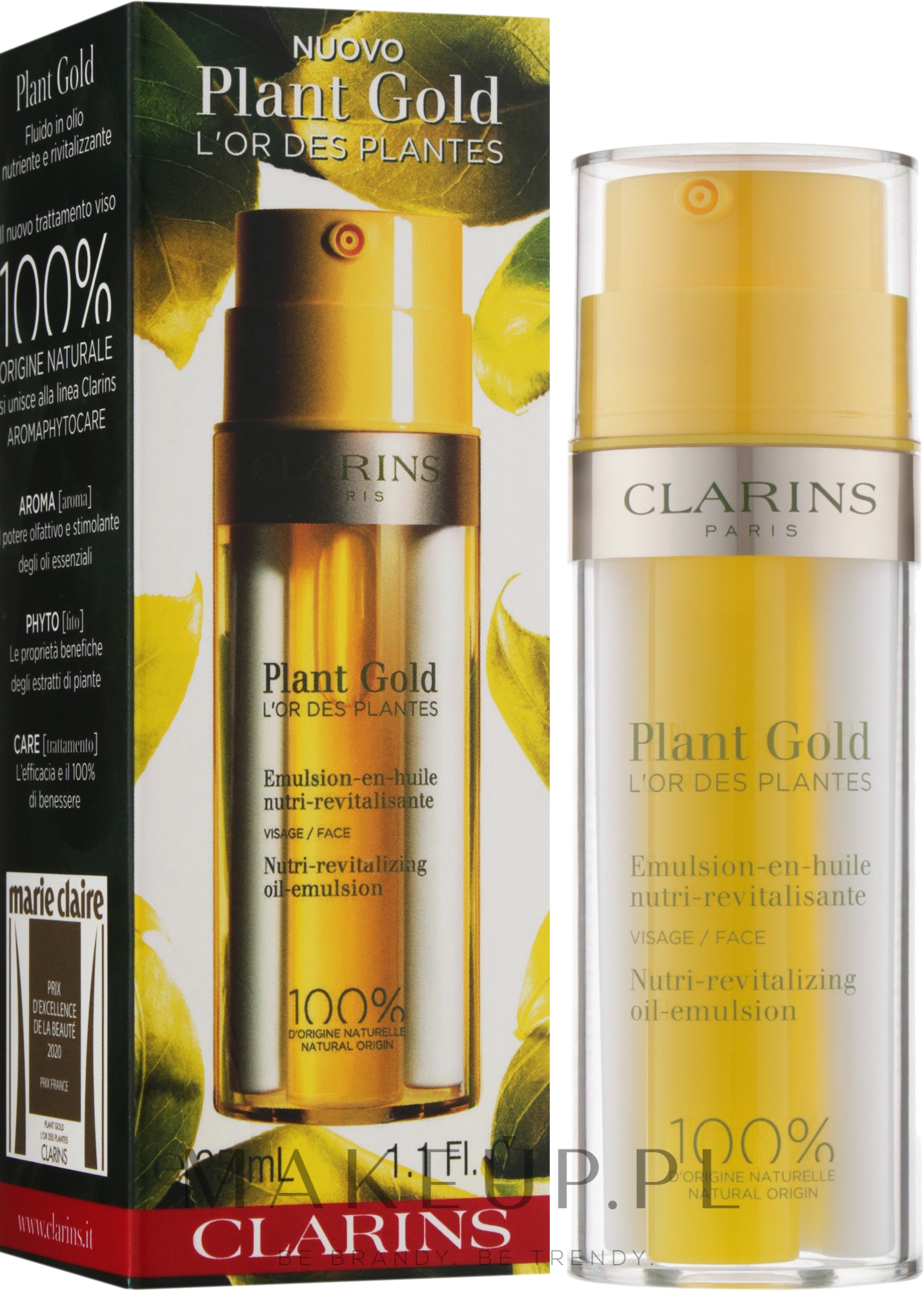Odżywczo-rewitalizująca emulsja z olejkiem do twarzy - Clarins Plant Gold Nutri-Revitalizing Oil-Emulsion — Zdjęcie 35 ml