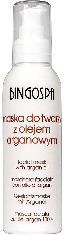 PRZECENA! Maska do zabiegów spa do twarzy 100% olej arganowy - BingoSpa Mask Spa Treatments  * — Zdjęcie N1