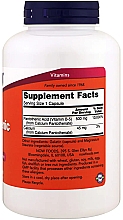 Kapsułki z kwasem pantotenowy, 500 mg - Now Foods Pantothenic Acid — Zdjęcie N4