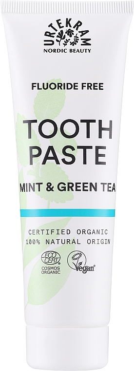 Organiczna pasta do zębów Zielona herbata i mięta - Urtekram Mint & Green Tea Toothpaste — Zdjęcie N1