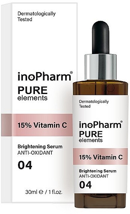 Serum do twarzy z 15% witaminą C - InoPharm Pure Elements 15% Vitamin C Brightening Serum