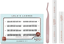 Zestaw - Lola's Lashes Mascara Classic Diy Lash Extensions Starter Set (bond/seal/2x3.5ml + remover/4ml + eyelashes/40pcs + applicator/1pcs) — Zdjęcie N1