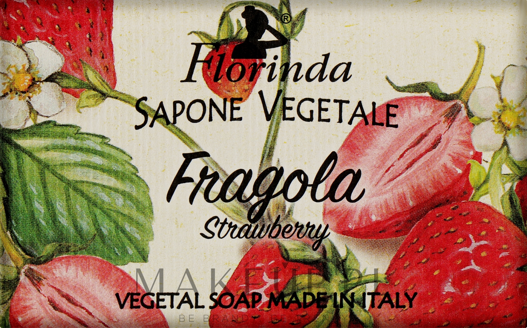 Mydło naturalne w kostce Truskawka - Florinda Strawberry Natural Soap — Zdjęcie 100 g