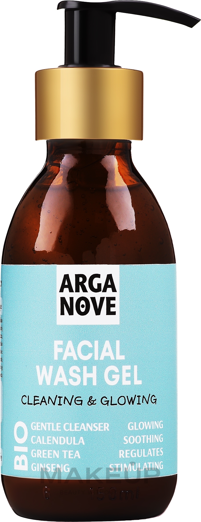 Energetyzujący żel rozjaśniający do mycia twarzy - Arganove Facial Wash Gel Cleaning & Glowing — Zdjęcie 150 ml